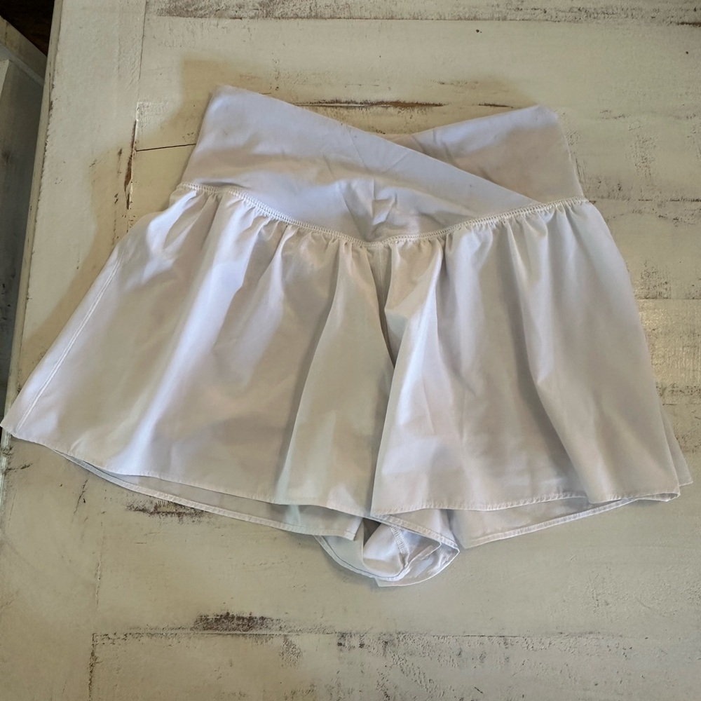White Shorts with Flared Design